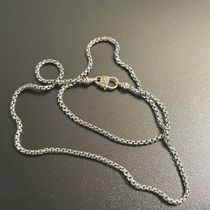 20” oxidized Sterling Venetian Chain with Lobster Catch. 2 ¼ mm wide